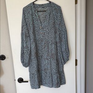 Elegant Long Sleeve Polka Dot Dress
